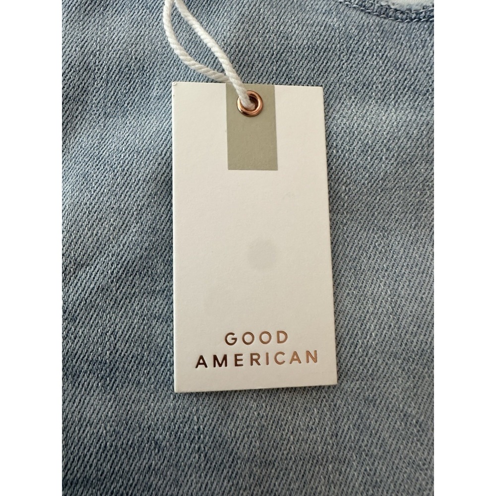 New Good American Jeans GOOD LEGS CROPPED Women's Size 18 Plus Blue Distressed - Picture 11 of 11